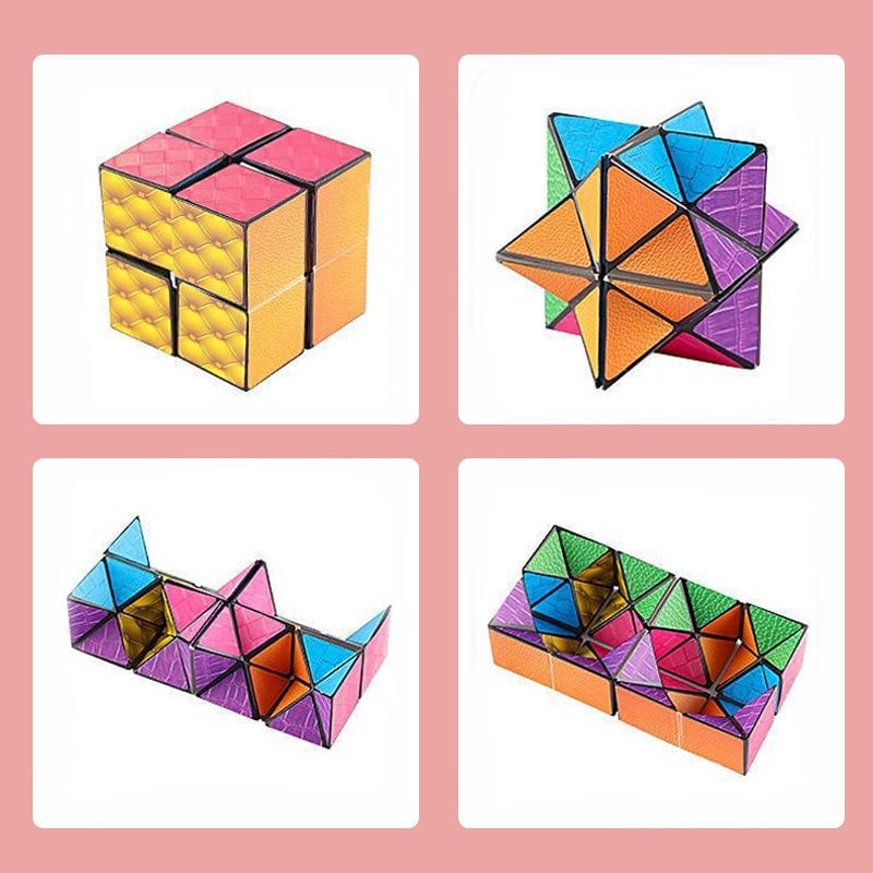3D Kaleidoscope Fidget Cube – Infinite Flip Stress Relief Toy | 6 Styles