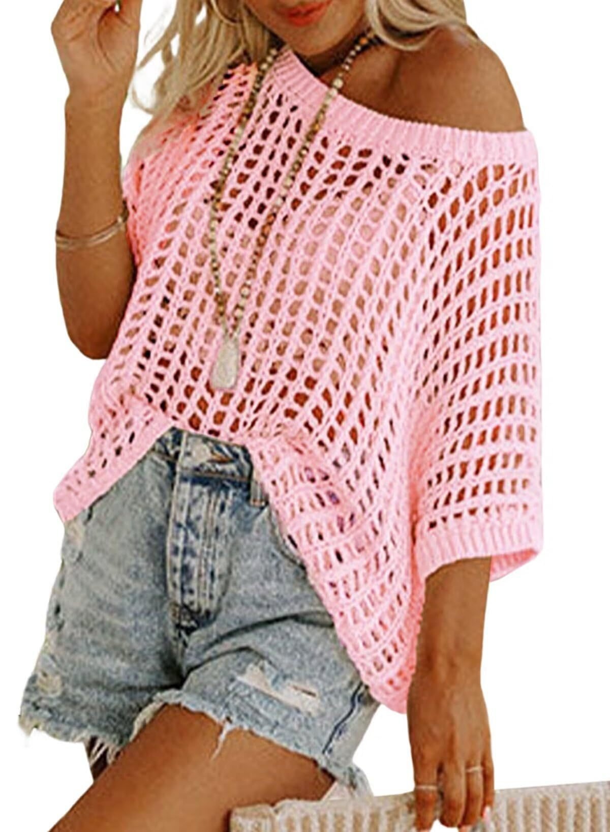 New Hot Sale- Womens Summer Scoop Neck Short Sleeve Sweater Casu… – Size Chart: