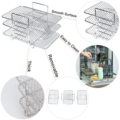 Layer Air Fryer Rack – 304 Stainless Steel | Fits Ninja Dz201 & Dz4… – 🌟 Key