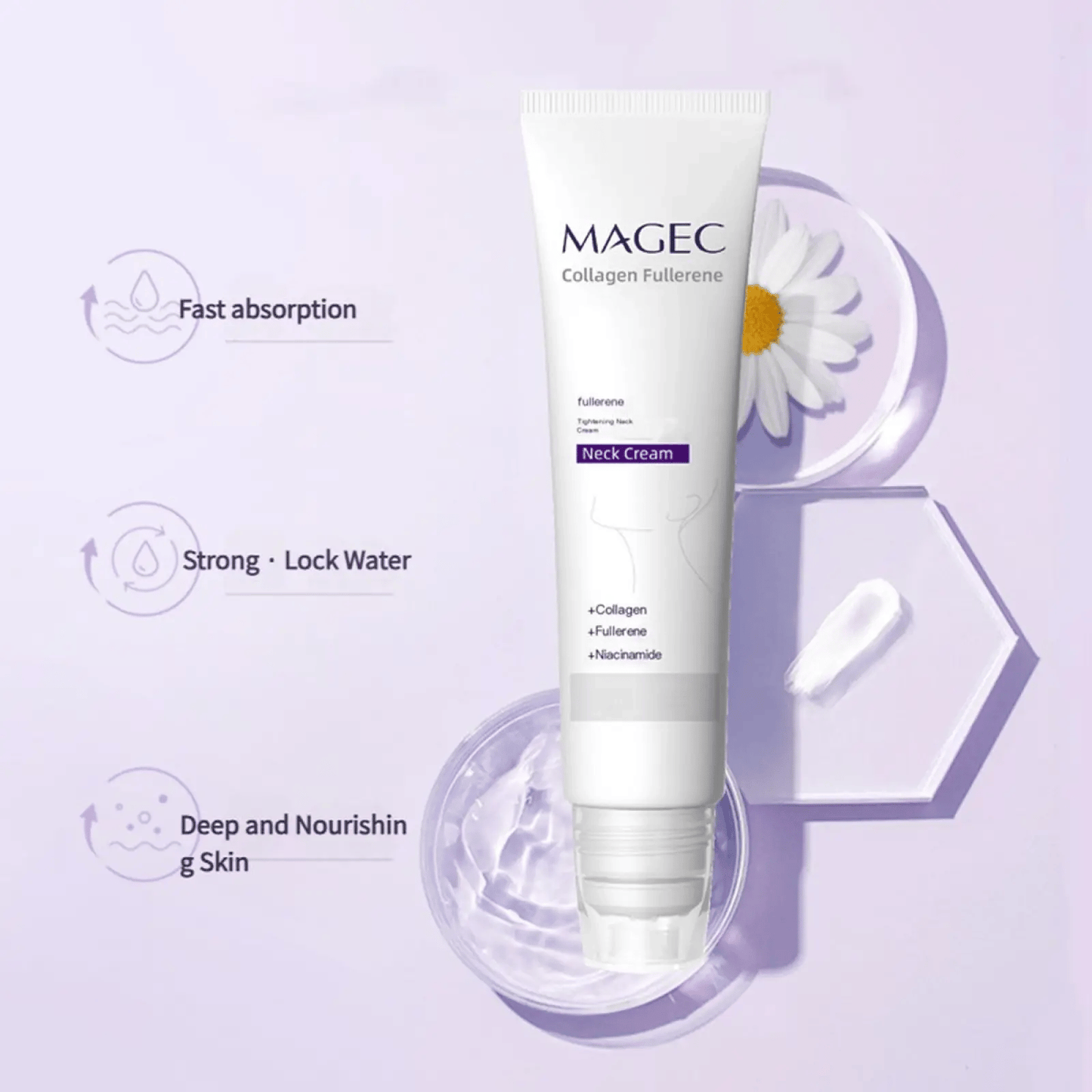 Roller Massage Neck Cream 🧴 Collagen & Hyaluronic Acid – Roller Mass… – ✨ Lift,