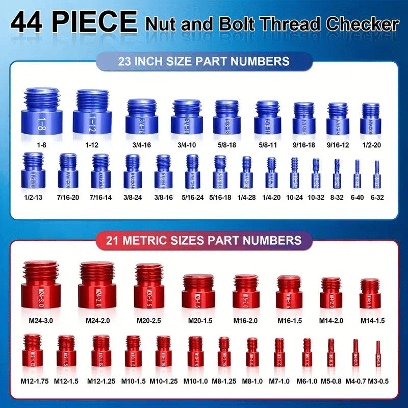 Nut & Bolt Thread Gauge Checker Set – Aluminium Alloy | Sae & Metric … – ⚠️
