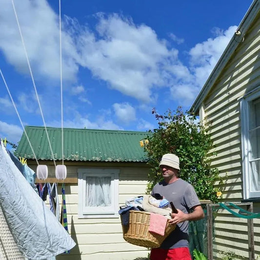 Invisible Retractable Clothesline – Dual Line, 26m, 22lbs Load | 3-Min Install, Indoor & Outdoor