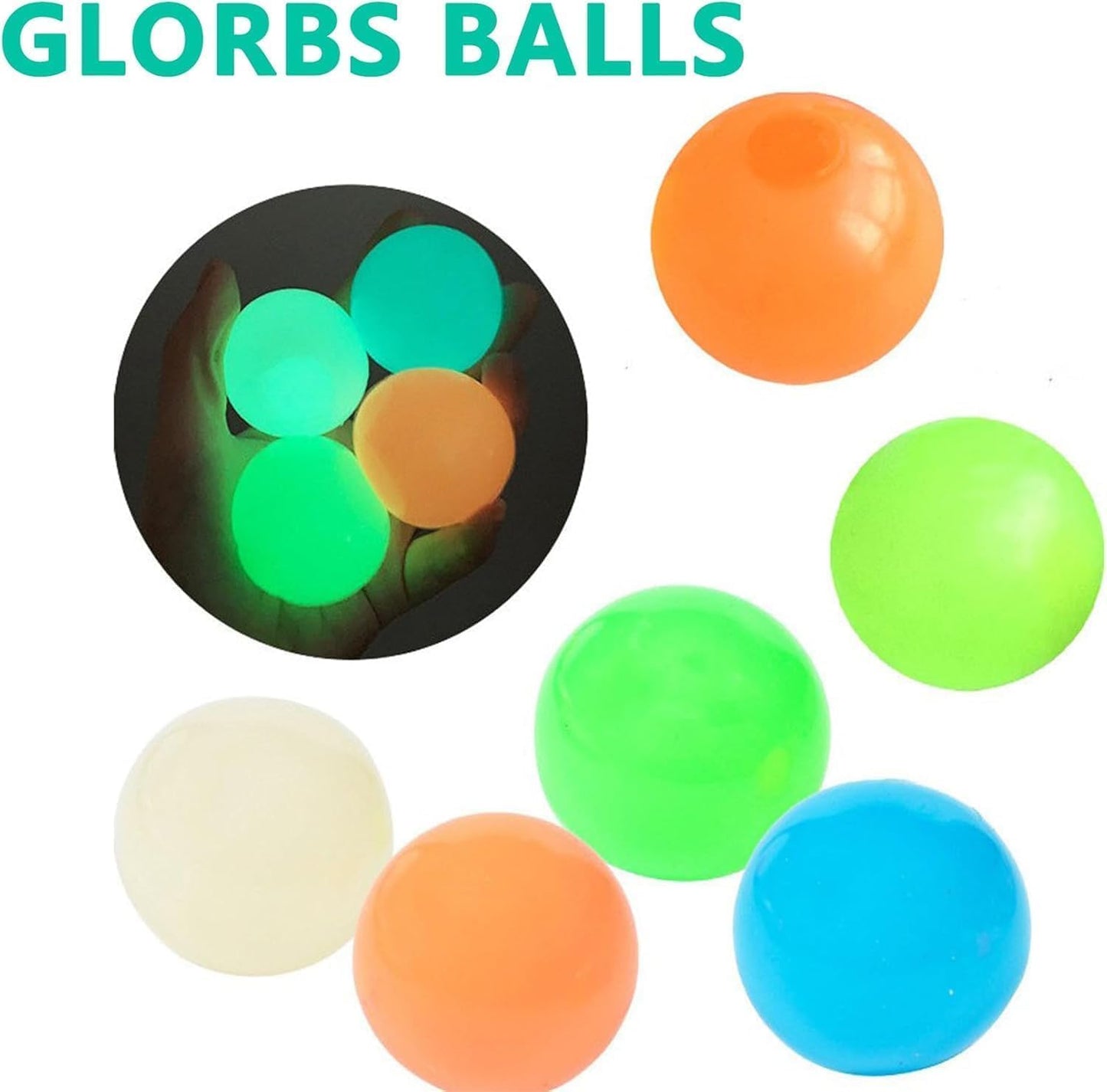 Glow In The Dark Sticky Balls – Reusable, Soft Rubber | Sensory Play,… – ✅