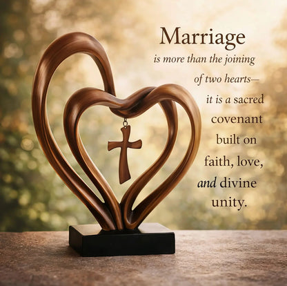 Marriage Takes Three - Entwined Heart & Cross Tabletop Accent – Marri… –