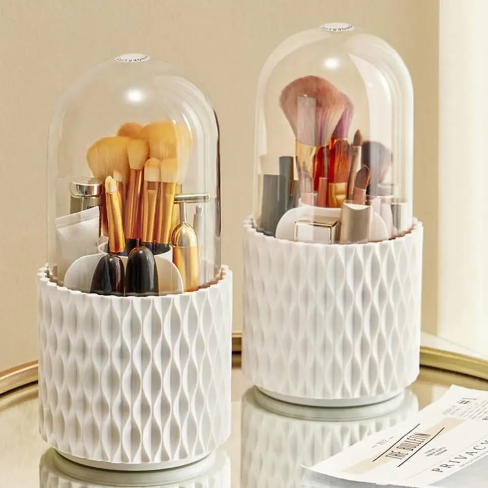 Spinning Makeup Brush Holder – Multi-compartment, Transparent, E… – 🔥 Hurry And