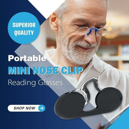 Portable Mini Nose Clip Reading Glasses – Lightweight 50g, Silicone N… – A