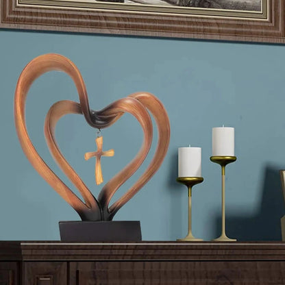 Marriage Takes Three - Entwined Heart & Cross Tabletop Accent – Marri… –