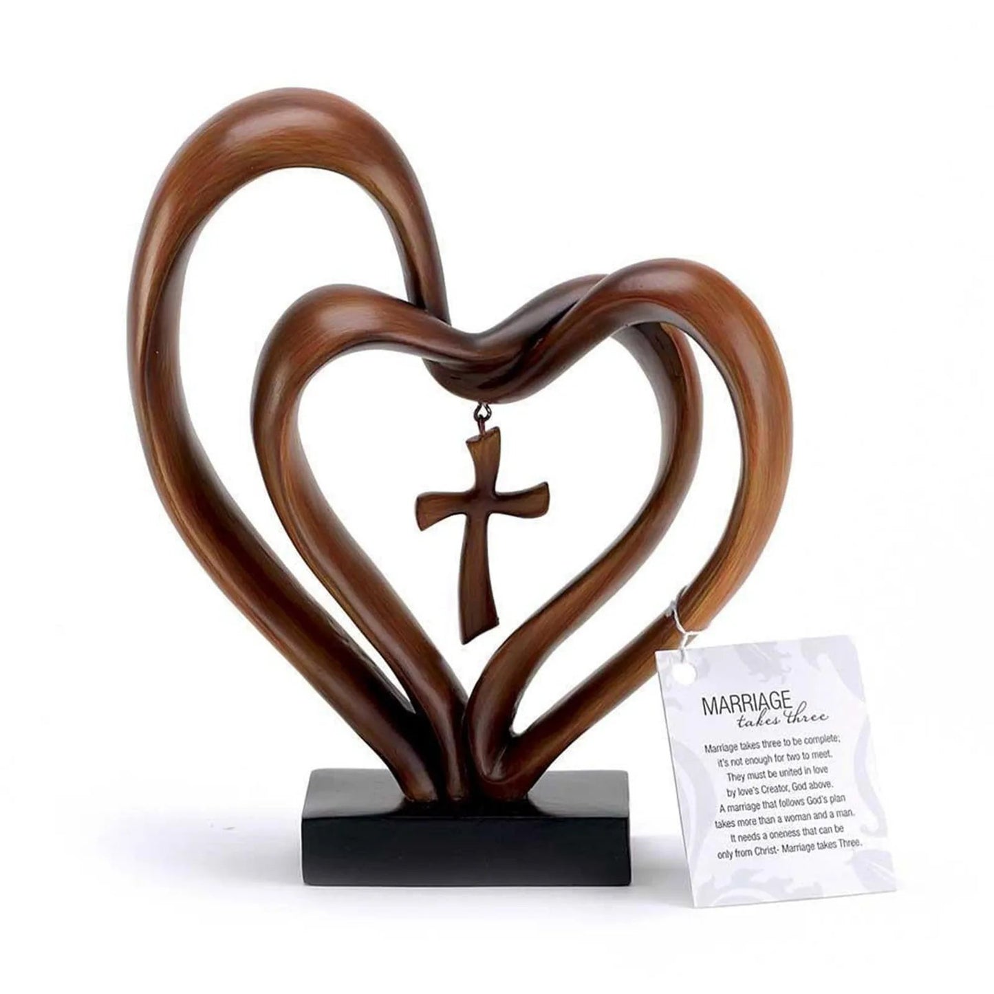 Marriage Takes Three - Entwined Heart & Cross Tabletop Accent – Marri… –