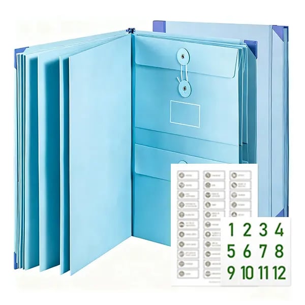 Accordion File Organizer Manila Pocket Document Folder For Passports,… –