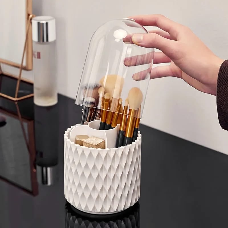 Spinning Makeup Brush Holder – Multi-compartment, Transparent, E… – 🔥 Hurry And