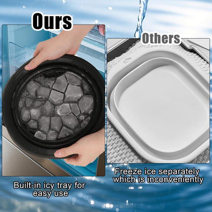 Facial Ice Bath Bowl – Silicone, Foldable & Portable | Built-in Ice C… – ✅ Fast