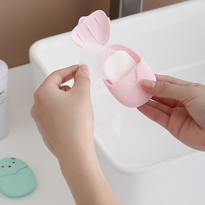 Portable Scented Soap Paper Sheets – 50 Sheets With Storage Box | Ros… – 🌟
