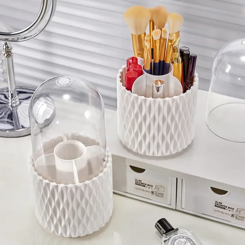 Spinning Makeup Brush Holder – Multi-compartment, Transparent, E… – 🔥 Hurry And