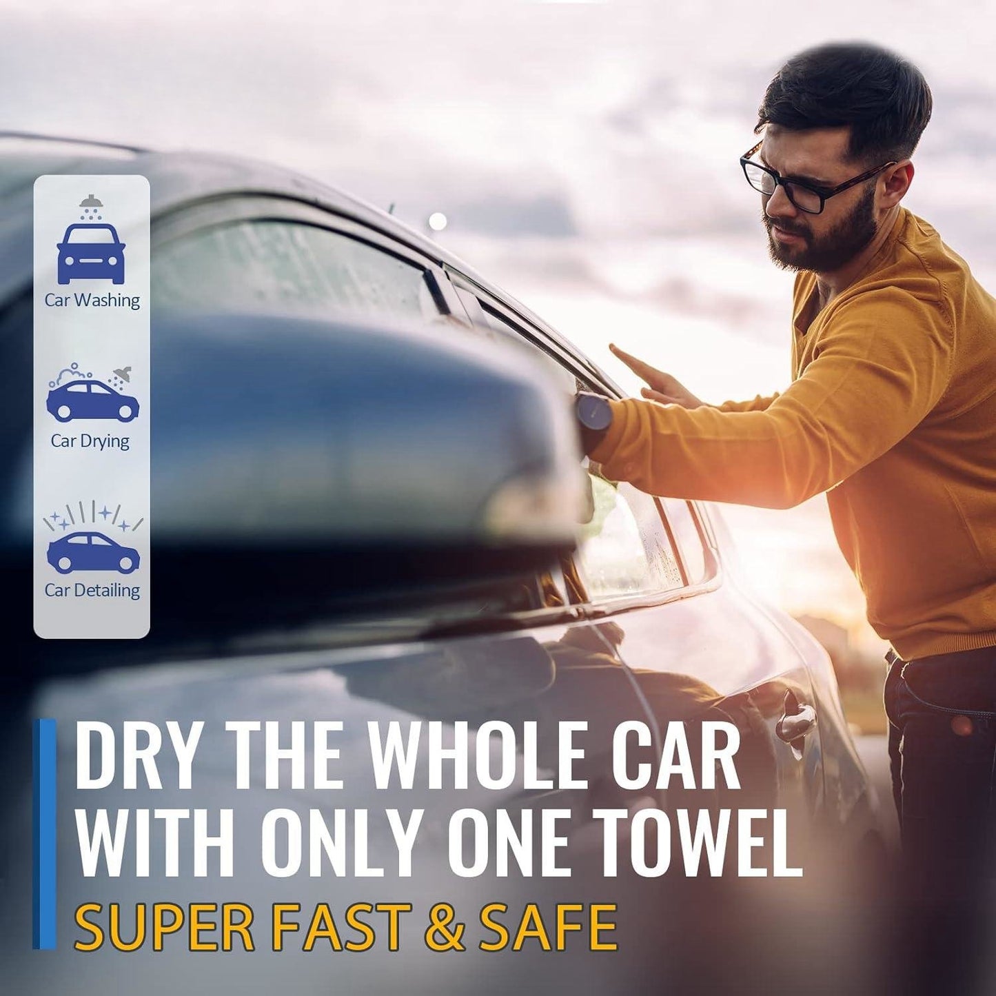 Microfiber Car Drying Towel – 600 GSM, Scratch-Free, Ultra Absorbent | 60×90cm