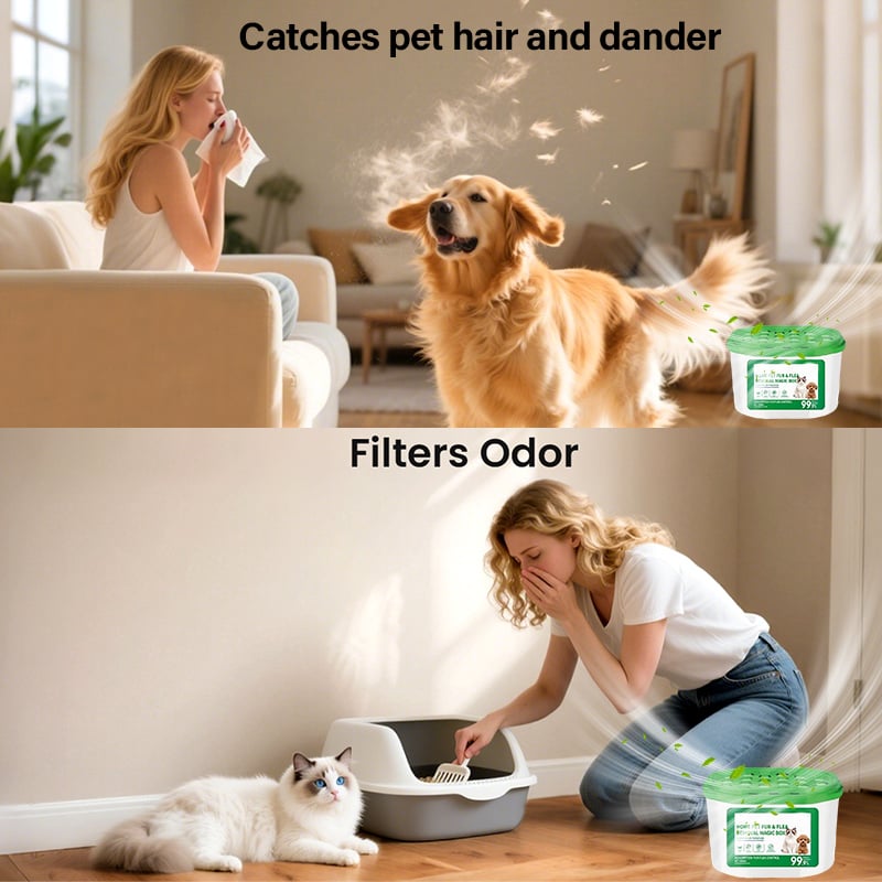 Pet Fur & Odor Removal Magic Box – Electrostatic Adsorption, Plant-ba… – ✨ No