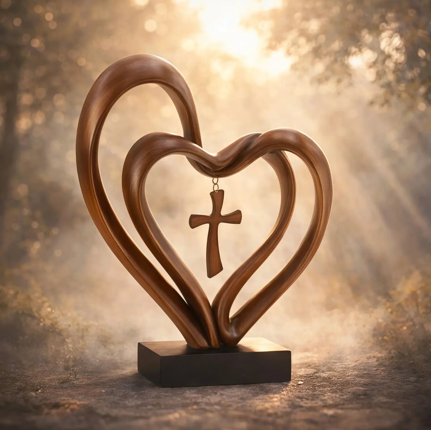 Marriage Takes Three - Entwined Heart & Cross Tabletop Accent – Marri… –