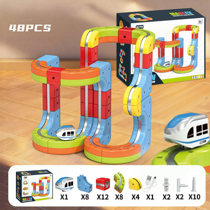 Magic Rail Track Blocks – Creative Diy Train Set With Led & Gravity-d… – 🚂