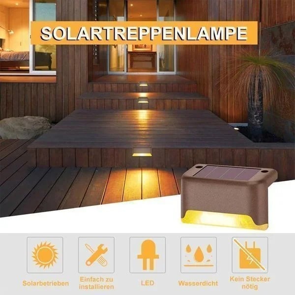 Solar Deck Lights Outdoor – Waterproof, Auto On/Off, No Wiring (4-Pack)