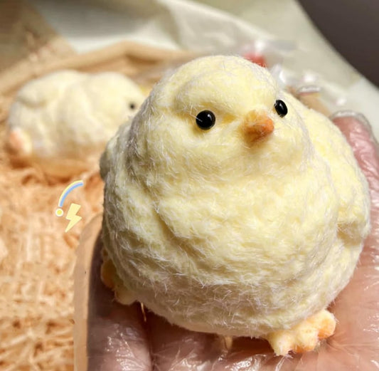 Handmade Ultra Soft Furry Chick Stress Squeeze Toy – Slow Rebound, Du… – ✨ Key