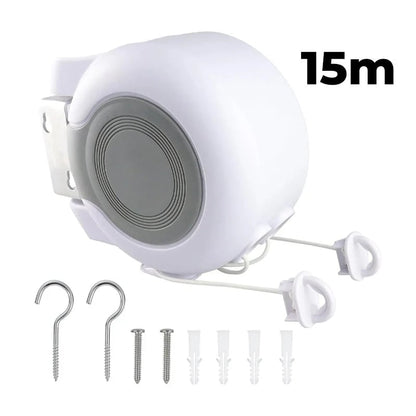 Invisible Retractable Clothesline – Dual Line, 26m, 22lbs Load | 3-Min Install, Indoor & Outdoor