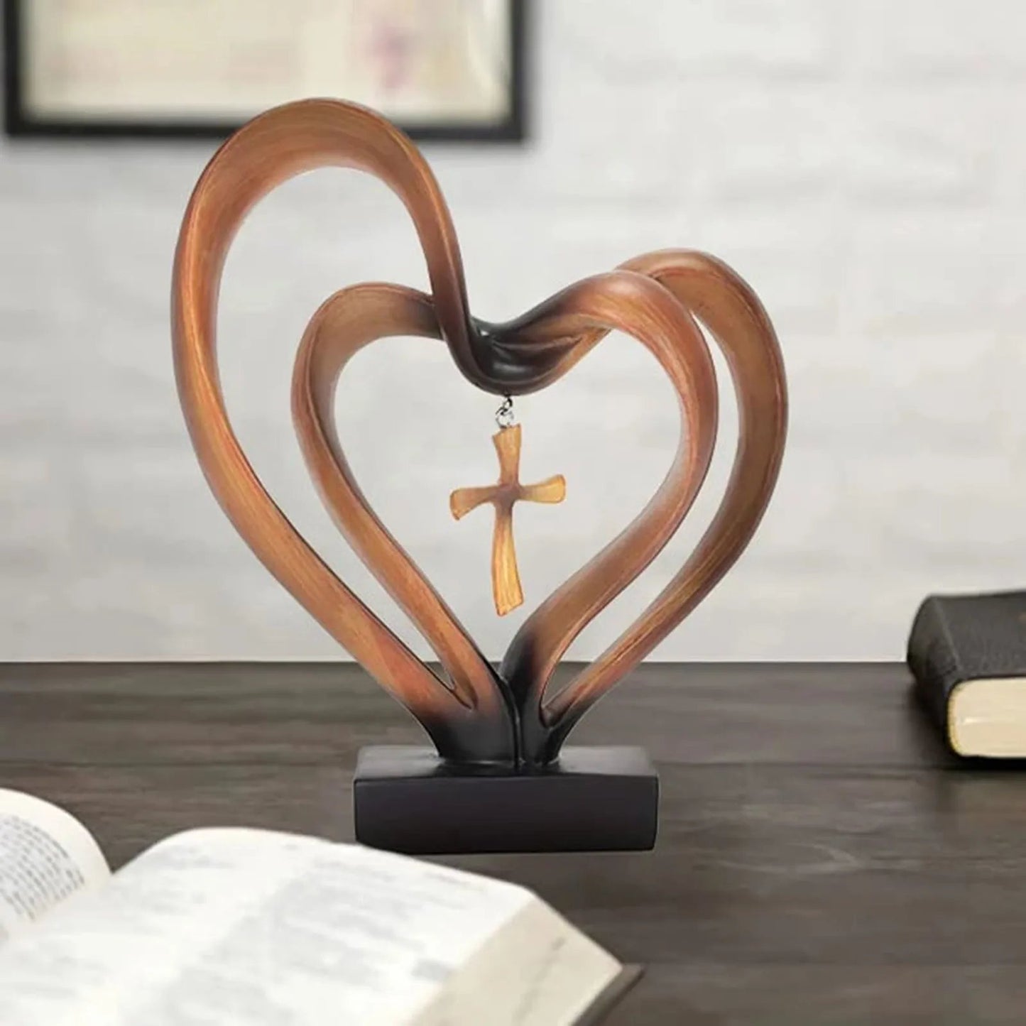 Marriage Takes Three - Entwined Heart & Cross Tabletop Accent – Marri… –