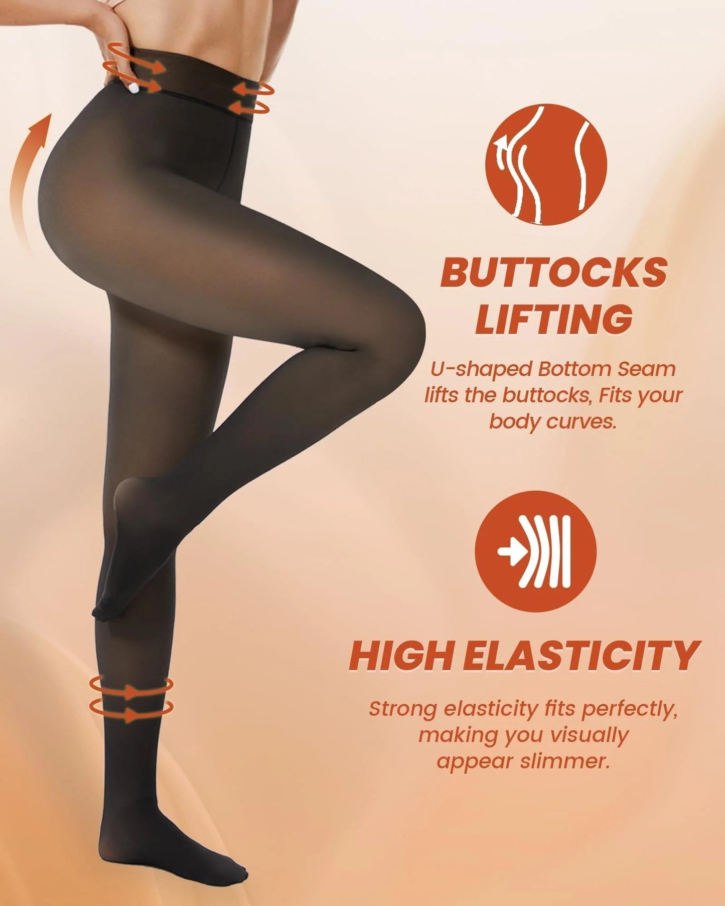 Magic Fleece Lined Leggings – Tummy Control, Skin-tone Sheer, 200g Wa… – ✨ The