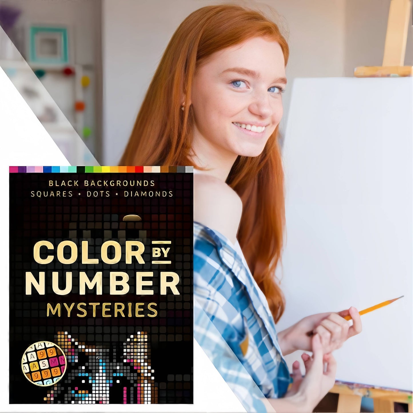 Color By Number Coloring Book – 200 Pages, 3 Grid Styles, Black Backg… – 🎨