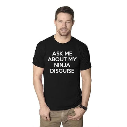 Ninja Disguise Flip-up T-shirt – Unisex, Polyester | Funny Costume Te… – 🔹