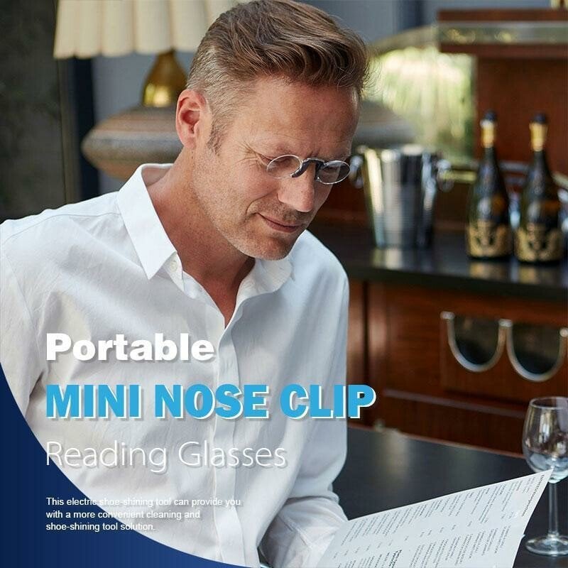 Portable Mini Nose Clip Reading Glasses – Lightweight 50g, Silicone N… – A
