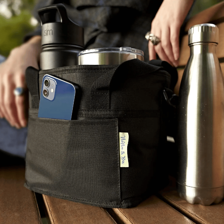 4-Compartment Insulated Drink Carrier Bag – Holds 4 Bottles, Multiple Carry Styles | Black, Pink, Blue, Purple