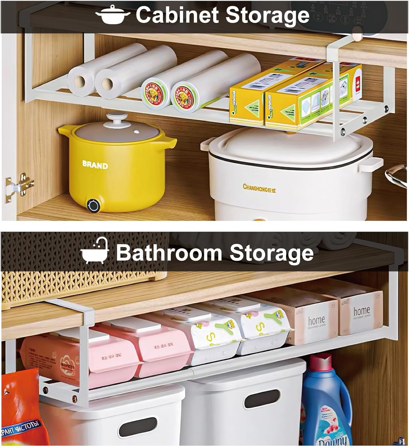 Retractable Cabinet Hanging Shelf Organiser – Retractable Cabinet | H… – 📦