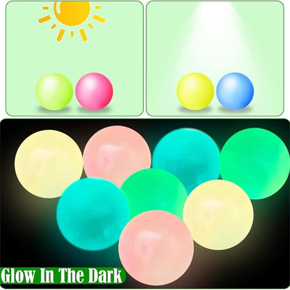 Glow In The Dark Sticky Balls – Reusable, Soft Rubber | Sensory Play,… – ✅