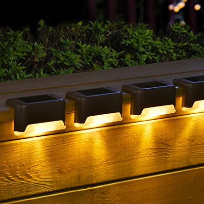 Solar Deck Lights Outdoor – Waterproof, Auto On/Off, No Wiring (4-Pack)