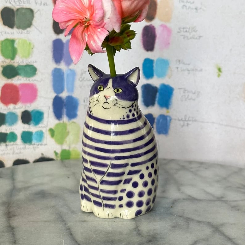 Handmade Ceramic Cat Vase – Handmade Ceramic | Vase | Everyday Use – ✅