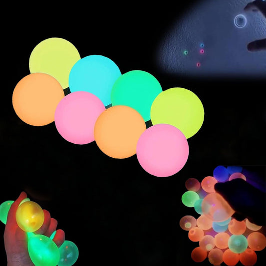 Glow In The Dark Sticky Balls – Reusable, Soft Rubber | Sensory Play,… – ✅