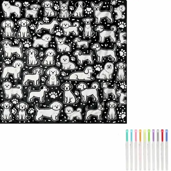 Diy Color Your Own Throw Blanket – 50”x60” Soft Plush Fleece | 24 Pai… – 🎨 Get