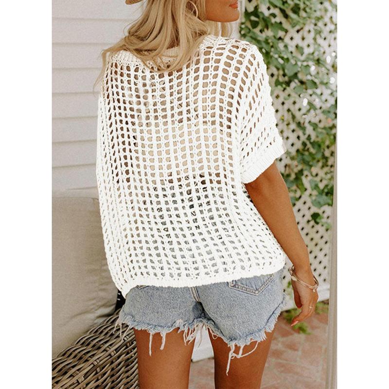 New Hot Sale- Womens Summer Scoop Neck Short Sleeve Sweater Casu… – Size Chart: