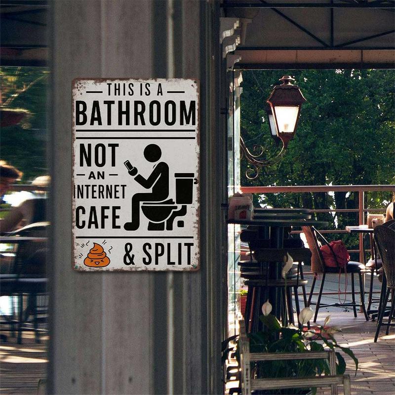 Farmhouse Bathroom Humor Sign • Quirky Washroom Wall Art – Farmhouse … – "