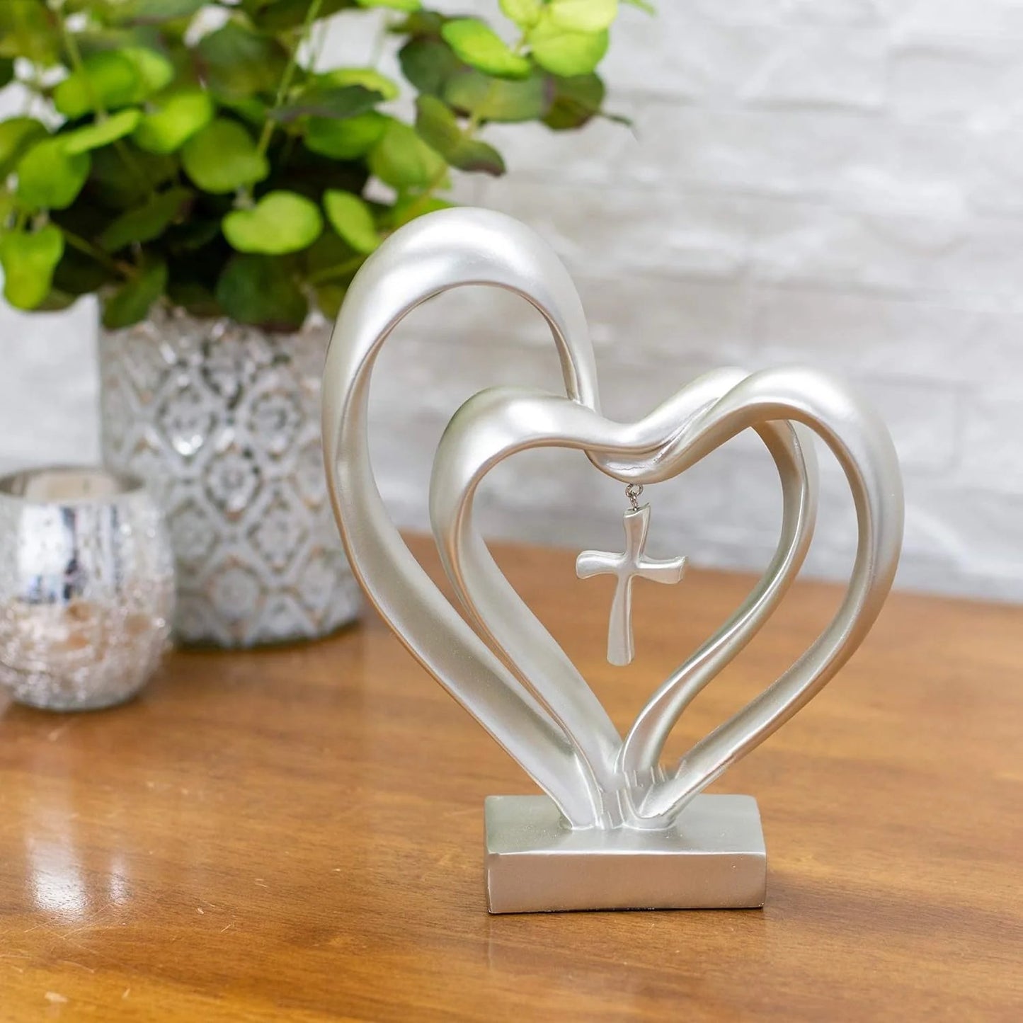 Marriage Takes Three - Entwined Heart & Cross Tabletop Accent – Marri… –