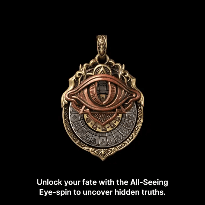 Tarot Vision Spinner Pendant – All-seeing Eye, 22 Major Arcana & Dual… – ☤️