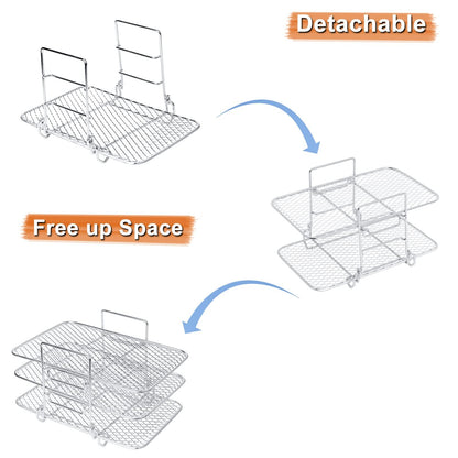 Layer Air Fryer Rack – 304 Stainless Steel | Fits Ninja Dz201 & Dz4… – 🌟 Key