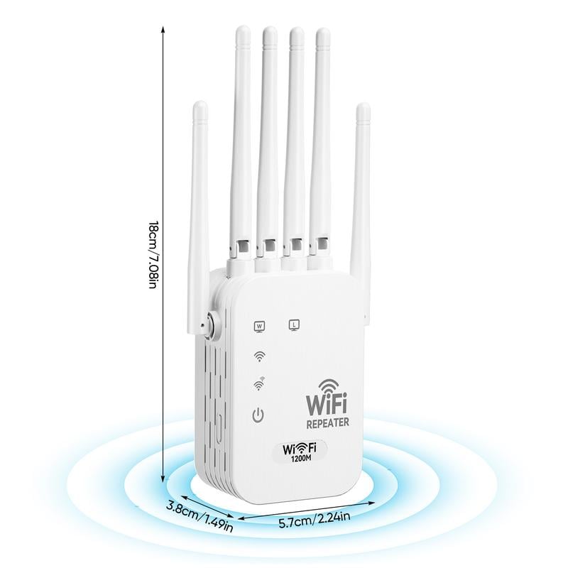 Wifi Extender 1200mbps – 6 Antennas, Dual Band 5ghz/2.4ghz, Supports … – 🔔
