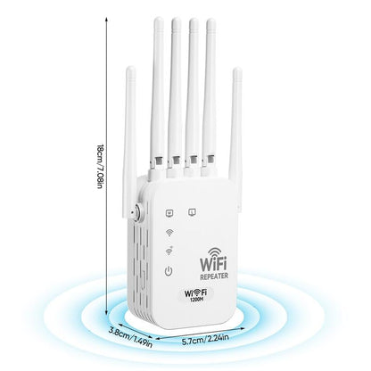 Wifi Extender 1200mbps – 6 Antennas, Dual Band 5ghz/2.4ghz, Supports … – 🔔