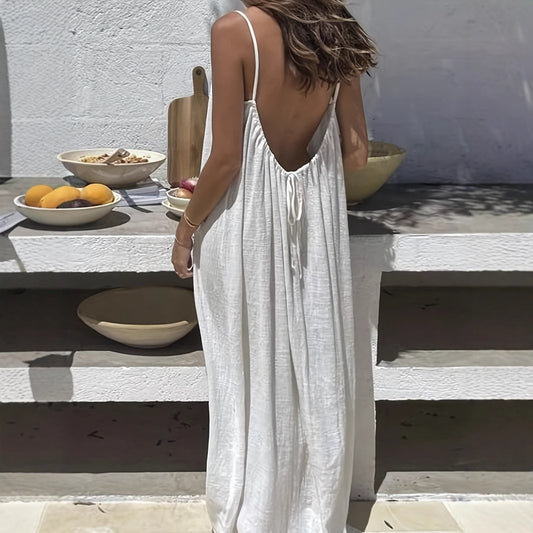 Women's Backless Spaghetti Strap Maxi Dress – Women's Backless | Spag… – 💃 Your