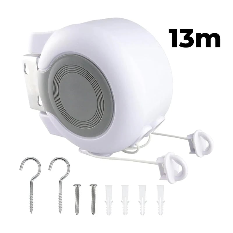 Invisible Retractable Clothesline – Dual Line, 26m, 22lbs Load | 3-Min Install, Indoor & Outdoor