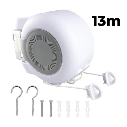 Invisible Retractable Clothesline – Dual Line, 26m, 22lbs Load | 3-Min Install, Indoor & Outdoor