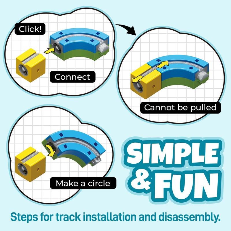 Magic Rail Track Blocks – Creative Diy Train Set With Led & Gravity-d… – 🚂