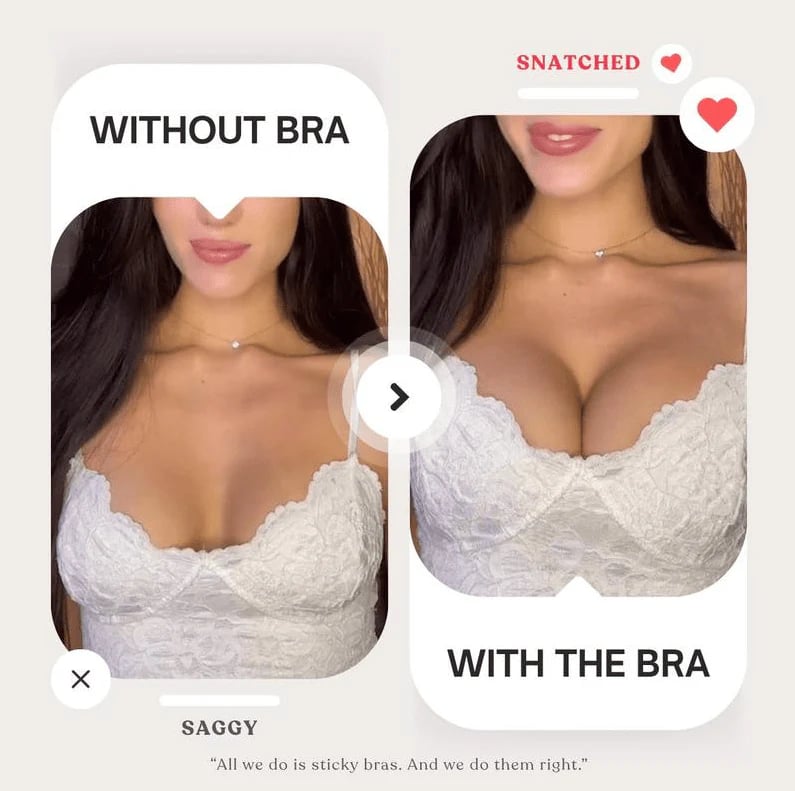 Invisible Lift Sticky Bra – Strapless Backless Support For C Cup & Ab… – ✨ Say