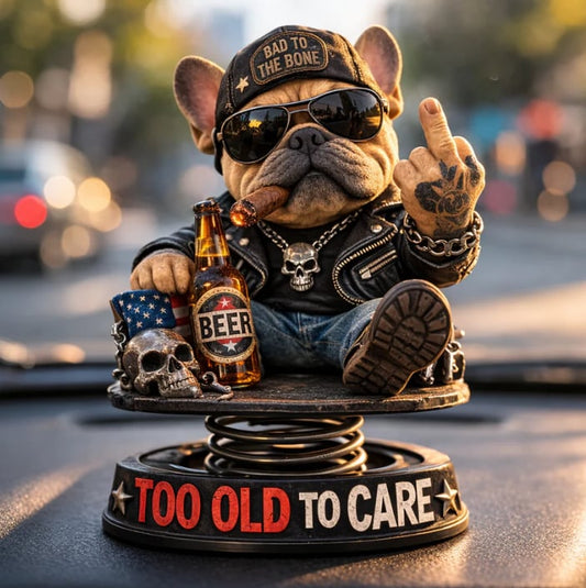 Bulldog Bobblehead Car Dashboard Ornament