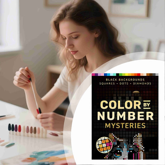 Color By Number Coloring Book – 200 Pages, 3 Grid Styles, Black Backg… – 🎨